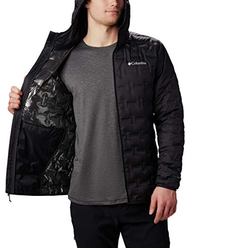 Columbia Delta Ridge, Chaqueta de plumas con capucha, Hombre, Negro (Black), Talla XXL