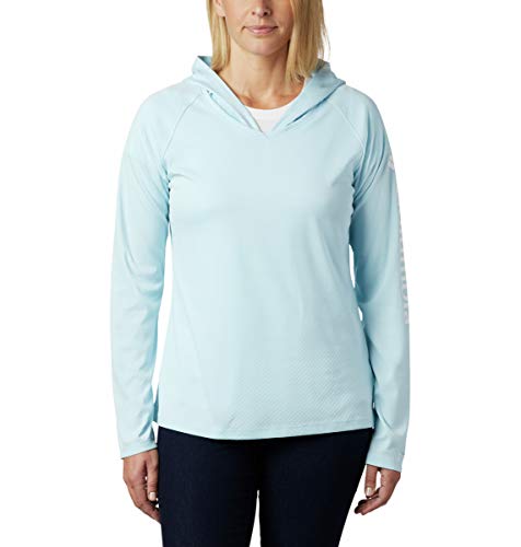 Columbia Zero Rules Sudadera con Capucha para Mujer, Mujer, 1885491, Jaspeado Azul estático, Large