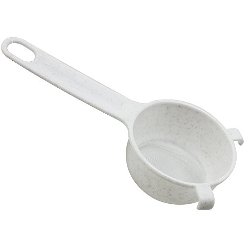 com-four® 2x colador de té/colador de hielo, colador de plástico de malla fina para, por ejemplo, té y azúcar en polvo (002 piezas - tamiz de malla fina)