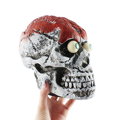 com-four® Calavera Cerebro ensangrentado para Halloween - Calavera como decoración de Mesa - Ideal para Carnaval y Fiestas temáticas (01 Piezas - Calavera Deco)