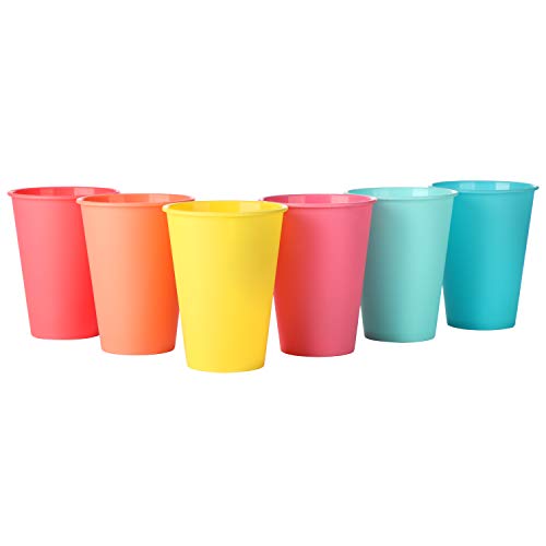 com-four® Juego de 18 Piezas - Tazas, Tazones, Platos - Vajilla de Picnic y Parrilla Camping, Viaje, para 6 Personas (18 Piezas - Colorido)