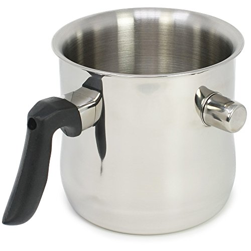 com-four® Olla de leche y olla a fuego lento, 1.2 litros, doble pared, baño de agua