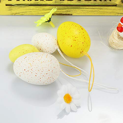 com-four® Set de decoración y Regalo de 30 Piezas para Pascua - Etiquetas y Huevos de Pascua para decoración - Canasta de Pascua con Hierba y Flores Decorativas (30 Piezas - Caja de Pascua)