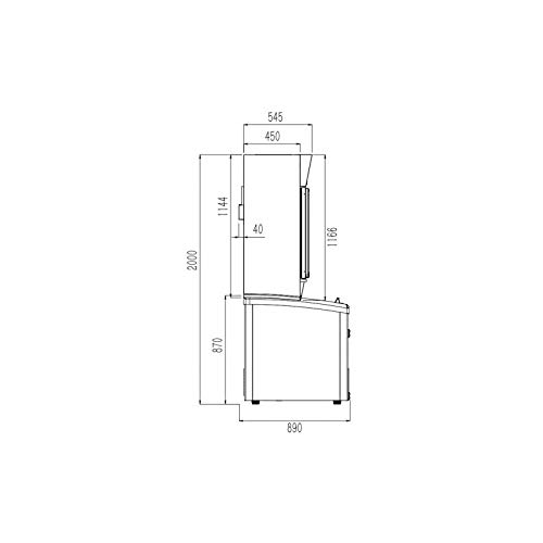 Combisteel - Vitrina refrigerada de pared libre servicio blanco Negativo – 2 o 3 puertas 1454 mm