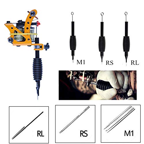 Combo de agujas y tubos de tatuaje - Rayyl 40PCS 25mm 1" 9RL Tubos de tatuaje desechables con agujas de tatuaje preesterilizadas para kits de tatuaje Suministros de tatuaje (9rl (negro))