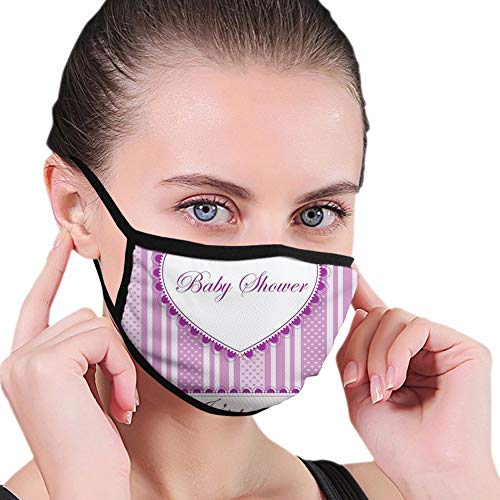 Cómoda cubierta de cara a prueba de viento, diseño de corazones verticales y rayas con mensaje de gemelos en línea victoriana, decoraciones faciales impresas para hombre y mujer.