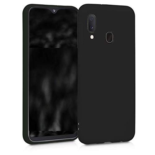 Compatible con Samsung Galaxy A20E (5.8) SM-A202F sm-a202f/ds, Carcasa para teléfono móvil, Carcasa Suave, Gel de Silicona Suave TPU + película Resistente a los Golpes 9H Tempered Glass (Negro)