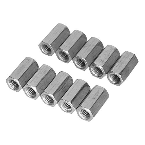 Conector de Varilla Larga Tuerca Hexagonal Conector de Varilla Roscada Conector Acero de Carbono Tuerca de Acoplamiento Métrica 10 Piezas (tamaño : M6*18)