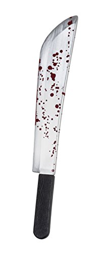 confettery – Disfraz Accesorio blutverschmiertes Cuchillo Halloween, 53 cm, multicolor