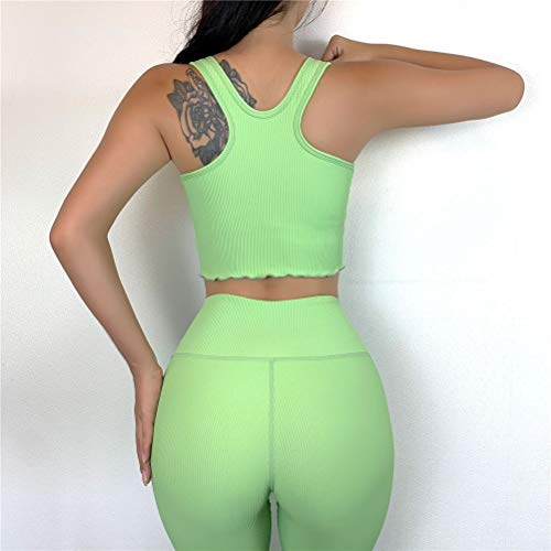 Conjunto de Ropa Fitness Deportiva para Mujer, De Las Mujeres de Moda de 2 Piezas Yoga Trajes Set Ajuste de la Colmena Scoop Sujetador Deportivo Superior y Entrenamiento de Las Polainas Gimnasia Ropa