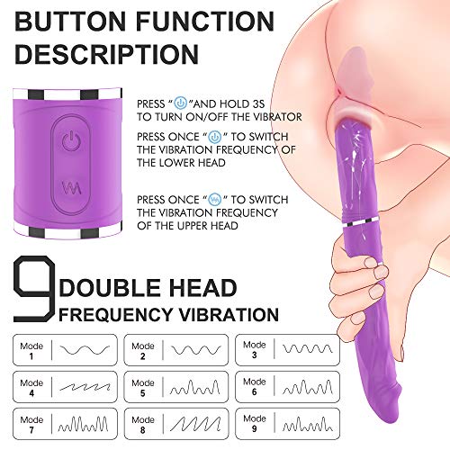 Cónsólạdóres Dóblé Víbranté Vibrạdór Séxual para Lésbiạnạs Pạréjas Mujér, Víbradór de Cóntrol Remóto con 9X9 Vibración Mótór Dóble Juguétés Séxuạl para Pạréjas (Púrpura)