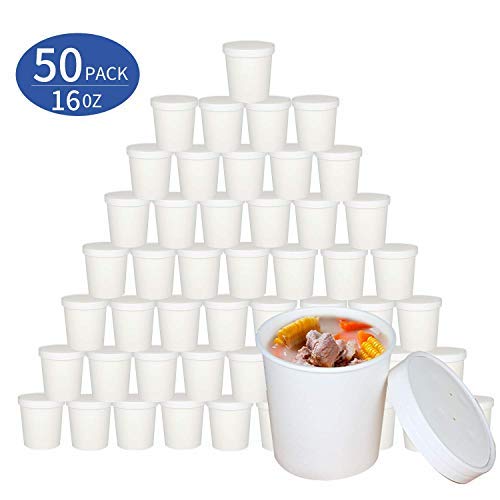 Contenedor de helado desechable de papel kraft y blanco biodegradable para llevar con tapas, tarros redondos de cartón con tapas resistentes 16ozWH