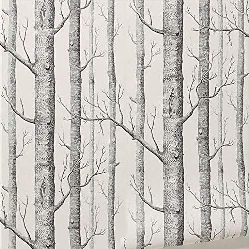 Coomir Papel Pintado del árbol de Abedul Decoración Moderna Rollo de Papel de Pared Bosque Fondos de Madera para la Sala de Estar del Dormitorio