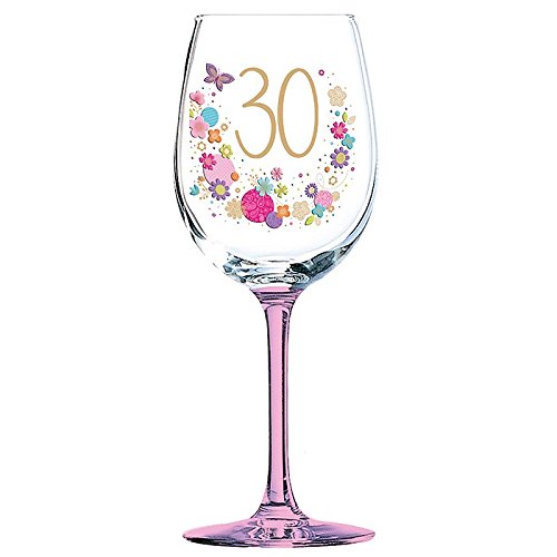 Copa de vino para 30 cumpleaños, diseño Lulu