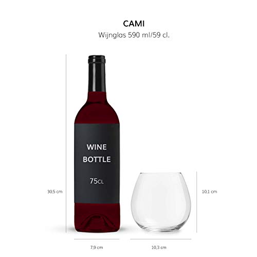 Copa de vino tinto Cami de Libbey -590 ml - 6 unidades - apto para el lavavajillas - sin pie - moderno y contemporáneo