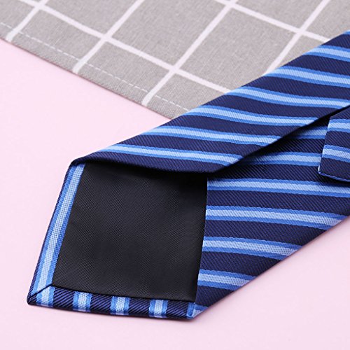 Corbata para hombre, pre hecha a rayas con cremallera para negocios, boda formal