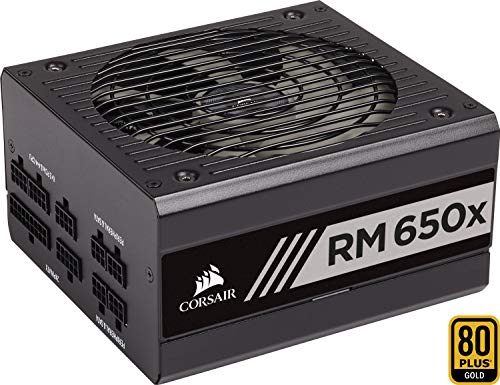 Corsair RMX Series RM650x 80 Plus Gold, Fuente De Alimentación ATX Totalmente Modular, SATA, 650 W, Negro