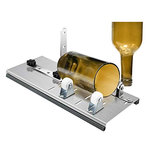 Cortador de botellas de vidrio ajustable Elibeauty, herramienta de corte de botellas de vidrio, cortador de botellas de acero inoxidable para vino, cerveza, whisky, champán, botellas redondas de soda