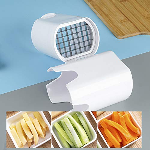 Cortadora de patatas multifuncional, PP y acero inoxidable accesorios de cocina cortador para verduras, frutas y patatas fritas, rebanadora de verduras en un solo paso