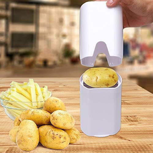 Cortadora de patatas multifuncional, PP y acero inoxidable accesorios de cocina cortador para verduras, frutas y patatas fritas, rebanadora de verduras en un solo paso