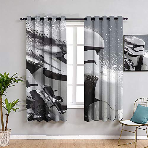 Cortinas Sdustin Star-Wars para sala de estar, 132 x 160 cm, cortinas personalizadas con aislamiento térmico