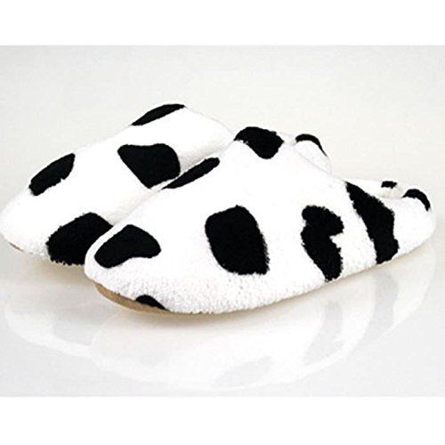 Cosanter Slippers M Mujeres Leche Vacas Spot Flannelette Dormir Zapatos Para Invierno Interior