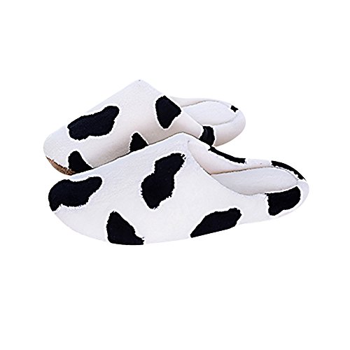 Cosanter Slippers M Mujeres Leche Vacas Spot Flannelette Dormir Zapatos Para Invierno Interior