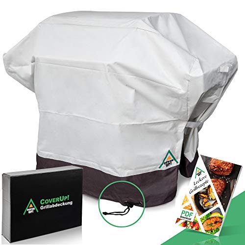 CoverUp! Funda Barbacoa - Cubierta de la Parrilla Funda BBQ de Material de poliéster 600D Oxford Resistente al desgarro - Funda Barbacoa Exterior Impermeable (141 x 65 x 115 cm, marrón Beige)