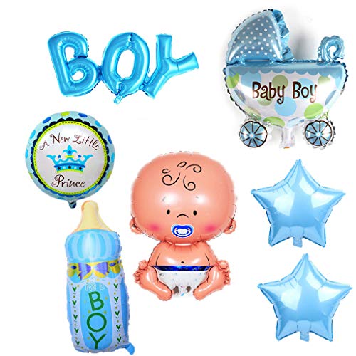 Crazy-M 7 Piezas de Helio Globo bebé lámina Globo bebé Ducha decoración, Babyshower Es un niño Fiesta de bebé Ducha y decoración (niño)