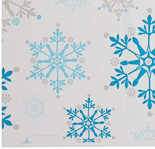 Creative Converting - Mantel de plástico, 1 Unidad, remolinos de Copo de Nieve, 54 x 102