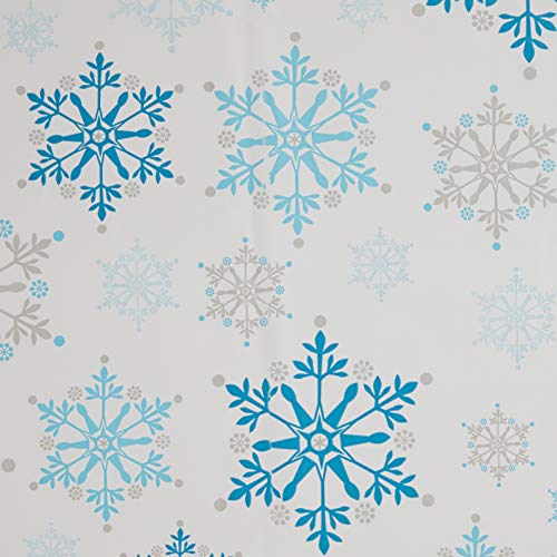 Creative Converting - Mantel de plástico, 1 Unidad, remolinos de Copo de Nieve, 54 x 102