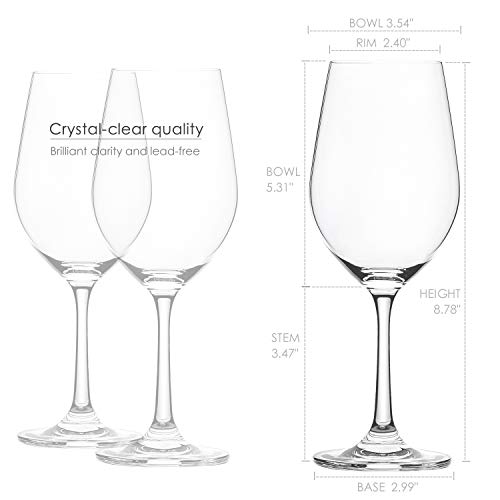 CREST Copas de Vino Tinto, 480 ml, Vaso de Cristal, 8 Unidades