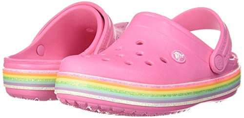 Crocs Crocband Rainbow Glitter Clog Kids, Zuecos Unisex Niños, Rosa (Pink Lemonade 669), 19/20 EU