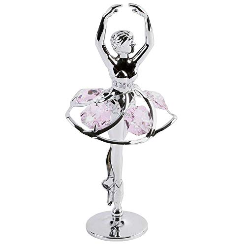 Crystocraft Figura de bailarina cromada, con cristales de Swarovski