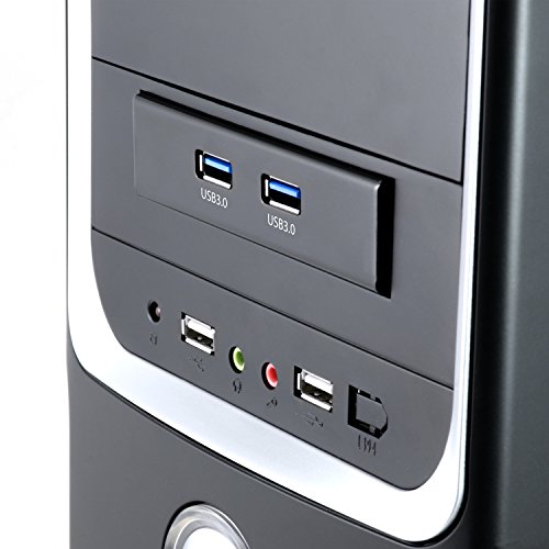 CSL - Panel Frontal USB 3.0 Super Speed para Unidades de Disco DE 3,5 Pulgadas - hasta 5 GB s - PC y Mac - Negro - retrocompatible USB 1.1 y USB 2.0