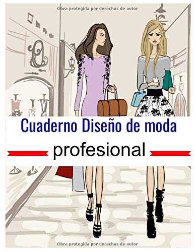 Cuaderno Diseño de moda profesional: dibujar fácilmente los modelos, Siluetas en un papel de gran formato milimétrico 1 cm/1 cm para profesionales, aficionados, ideal para diseñadores de moda