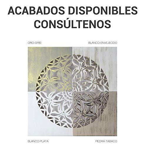 Cuadro Mandala de Pared Calada, Fabricado Artesanalmente en España, Decorado a Mano - Cuadro Decoración Modelo Mosaico 154 -para Salón, Dormitorio, Pasillo, Baño …