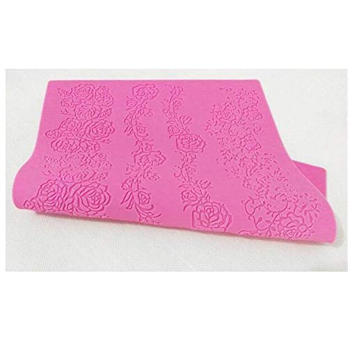 Cuatro Capas Flor Rosa Estampado Encaje Molde Silicona Azúcar Almohadilla Pastel Borde Decoración Felpudo Utensilios de Cocina Bricolaje Fondant Jabón Horneado Fuente Horno Suministros -