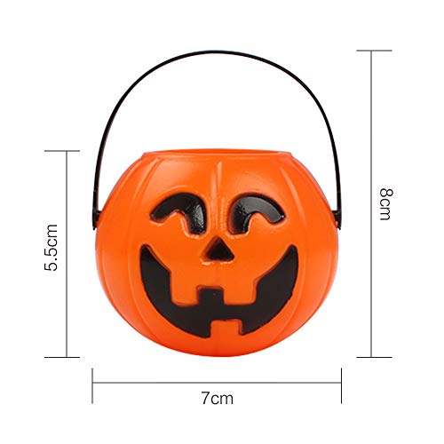 Cubo de calabaza 12 piezas Cubo de caramelo de calabaza, Cubo de calabaza de Halloween, Cubo de truco o trato de calabaza con asa para regalos de cumpleaños de fiesta de Halloween (26 * 22 * ​​6 cm)