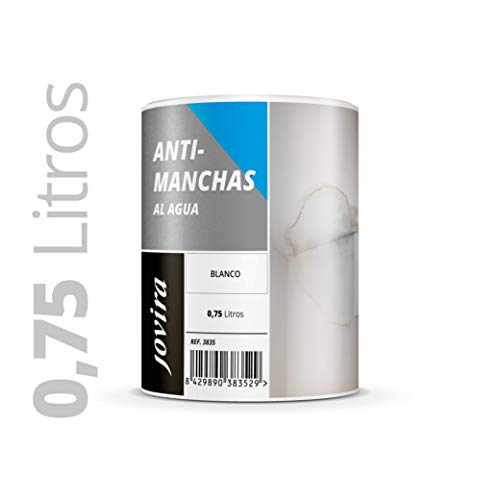 CUBREMANCHAS de grasas,nicotina,humos,bolígrafo, cafe, etc. en paredes y techos. Pintura especial para cubrir definitivamente las manchas difíciles. Al agua 750ML.