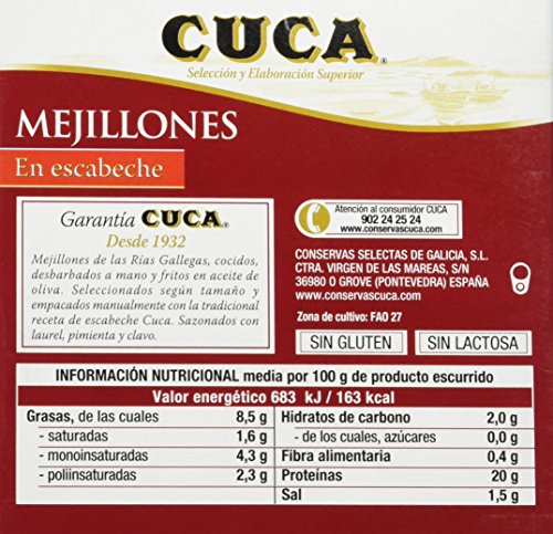 Cuca Mejillón Escabeche - 69 gr - [Pack de 4]