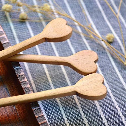 Cuchara De Miel De Madera Con Forma De Corazón De Panal, 30 Palos De Miel, Cuchara De Miel De Mango Largo, Accesorios De Té De Cuchara De Fiesta De Barra