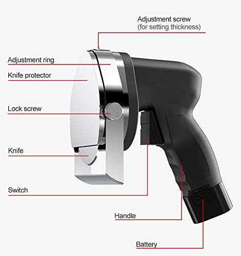 Cuchillo Cortador Eléctrico Para La Rueda Del Kebab Doner Kebab Cuchillo Eléctrico Profesional Inalámbrico Gyro Cuchillo Turco Kebab Slicer Gyro Cutter Voltaje 110 V-220 V Potencia 80 W