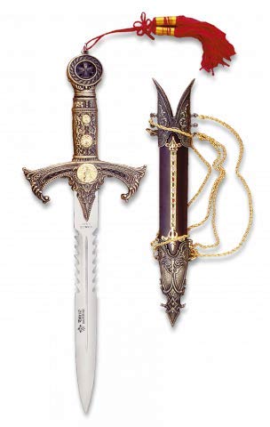 Cuchillo de decoración Tole10 TEMPLARIOS con funda incluida 24 cm Coleccionismo ornamentación replica series television peliculas fantasia Tole 10 Imperial 31312 + Portabotellas de regalo