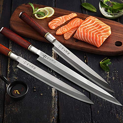 Cuchillo de sashimi Cuchillo sashimi de salmón sushi cuchillos de acero inoxidable cuchillo de cocina sashimi primas Capas cuchillo de cocina filete de pescado (Color : 300mm Blade)