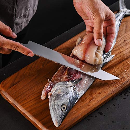 Cuchillo de sashimi Función de fileteado Sushi cuchillo de Damasco cuchillos de cocina japonesa Multi Cocinar Sushi rebanar Cleaver Sashimi Knife (Color : 10 inch)