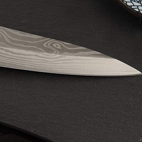 Cuchillo de sashimi Mango de cuchillo de cocina de acero inoxidable de alto contenido de carbono de la lámina aguda del color de madera sashimi cuchillo carne sushi de salmón utensilios de cocina