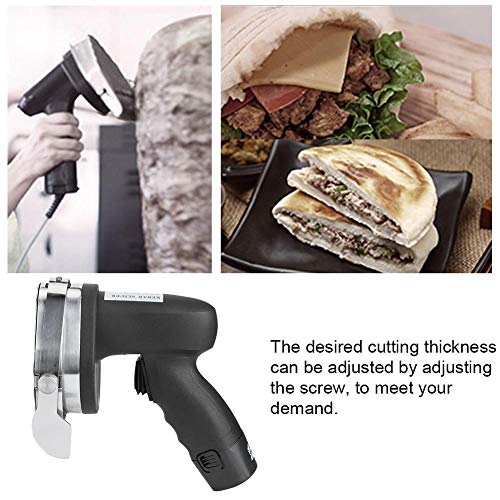 Cuchillo eléctrico para kebab, cortador de carne, herramienta de rebanado manual de grosor ajustable para uso doméstico en restaurantes domésticos comerciales, UE 110 V-240 V