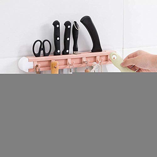 Cuchillo posición creadora inconsútil de la fruta del plato portacuchillas/multi-función de almacenamiento de la paja del trigo cortador rack Cocina con gancho Portacuchillas color al azar jszzz