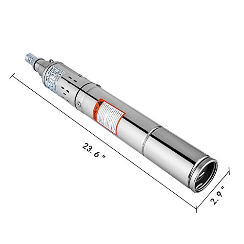 Cueffer Bomba para Pozos 220V 0.25KW Bomba de Agua Sumergible 250W Bomba de Pozos Profundos 80m 1020L / H Deep Well Pump con el Cable de 20m (3QGD 0.33 HP)